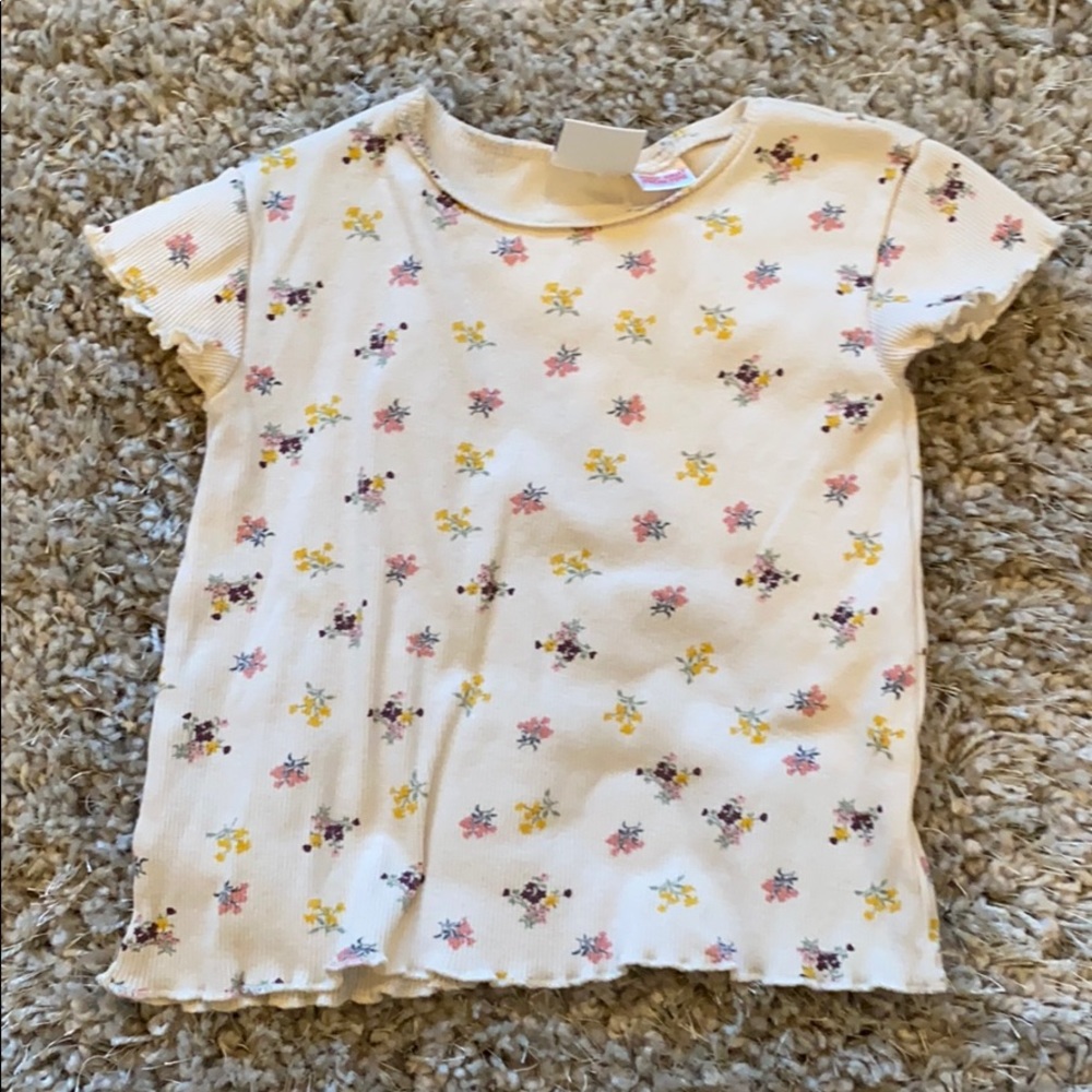 Zara ripped floral Tshirt